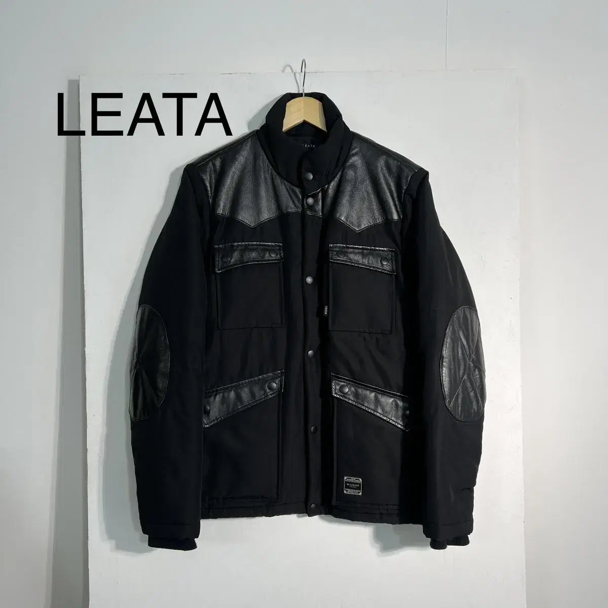 LEATA 카우레더 포인트 웨스턴 트러커자켓 M