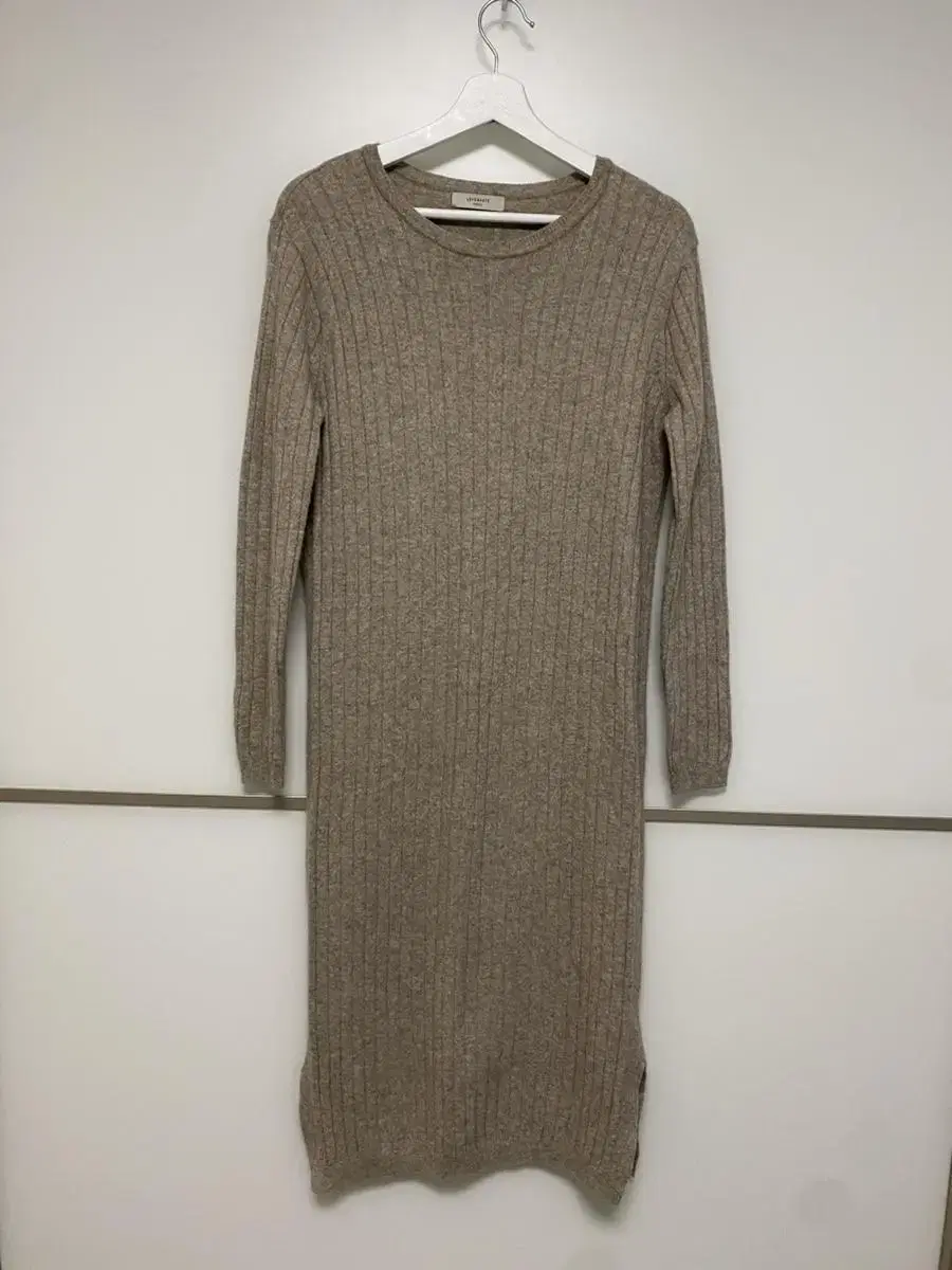 mocha beige knit long onepiece