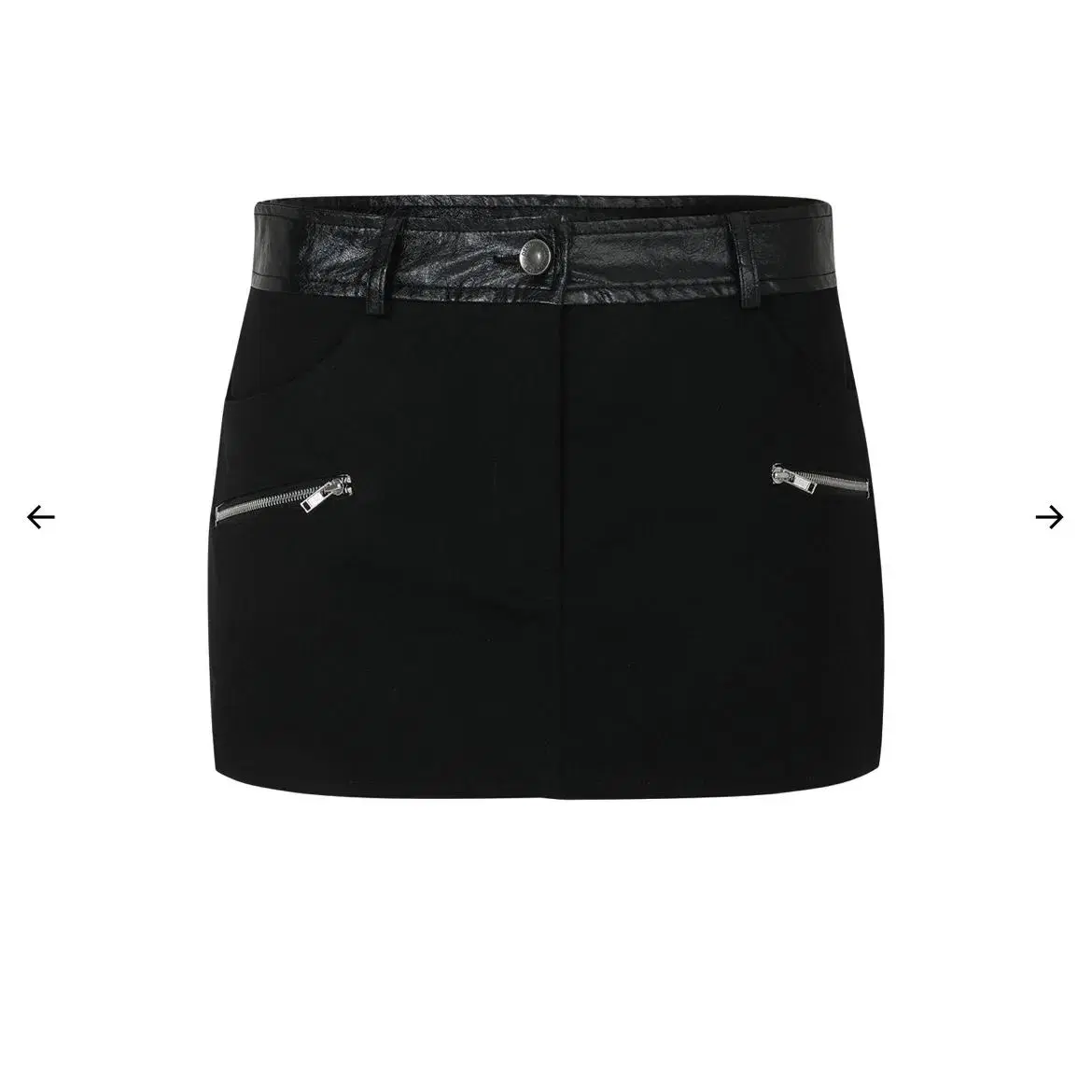 보헴서 스커트  LEATHER COTTON MIXED MINI SKIRT