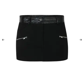 スカート BOHEMSEO LEATHER COTTON MIXED MINI SKIRT Mini skirt with leather-like flowers | FIVE SENSES