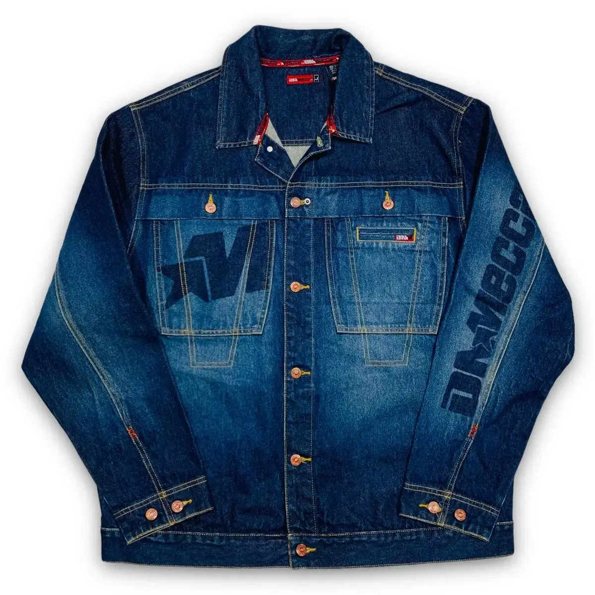 Mecca Old School Hip Hop Vintage Washed Denim Jeans Jacket