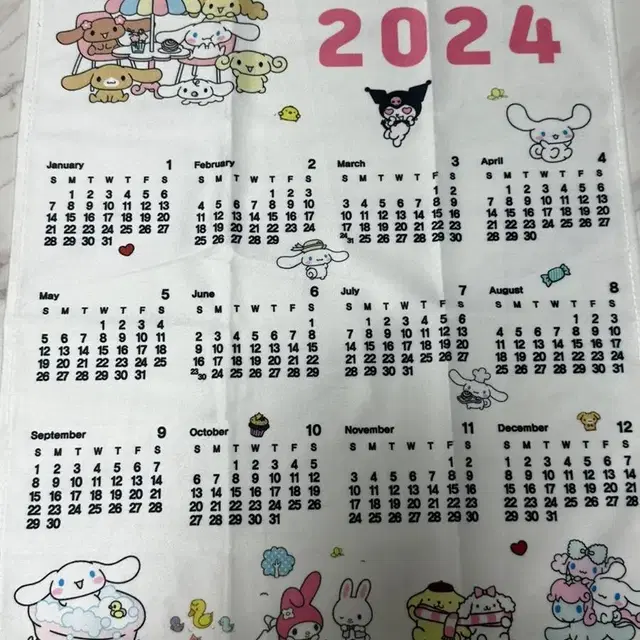 산리오 2024 패브릭 달력