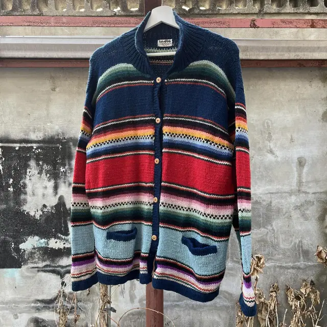 INDIO wool 100% knit cardigan ( 페루제 )