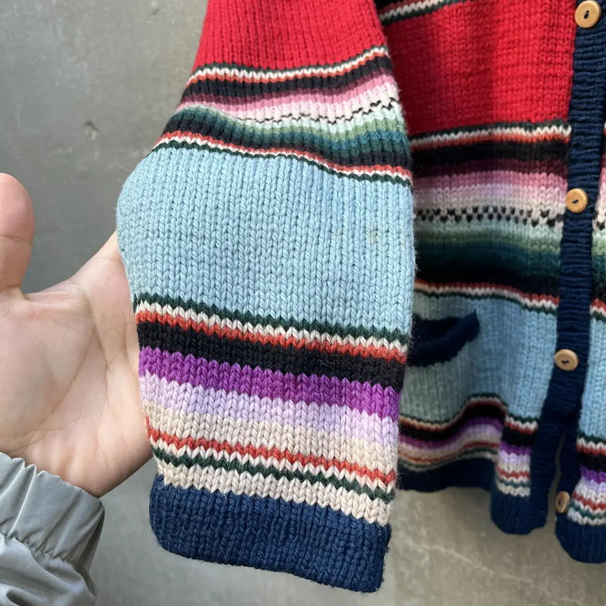 INDIO wool 100% knit cardigan ( 페루제 )