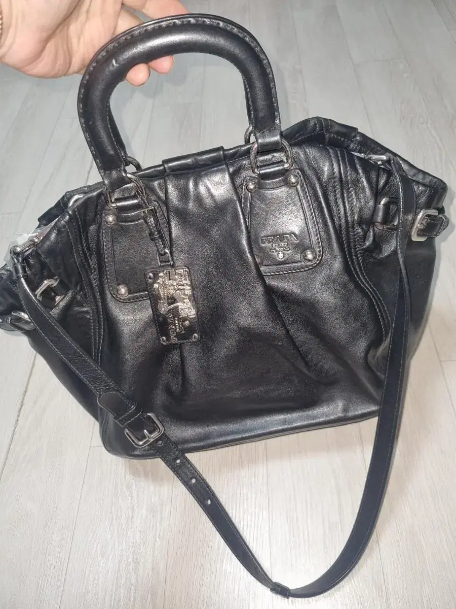 Prada Natural Leather Shoulder and Todd Bag