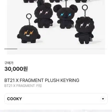 BT21 X FRAGMENT 콜라보 한정판 COOKY 키링 | 브랜드 중고거래 플랫폼