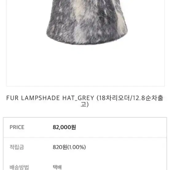 어썸니즈 모자 FUR LAMPSHADE HAT_GREY