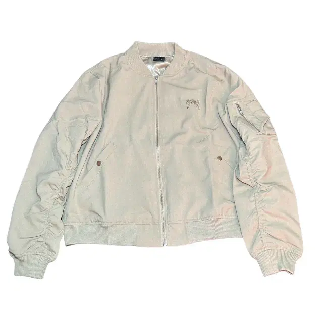 Revenge Embroidered Nylon Bomber Tan