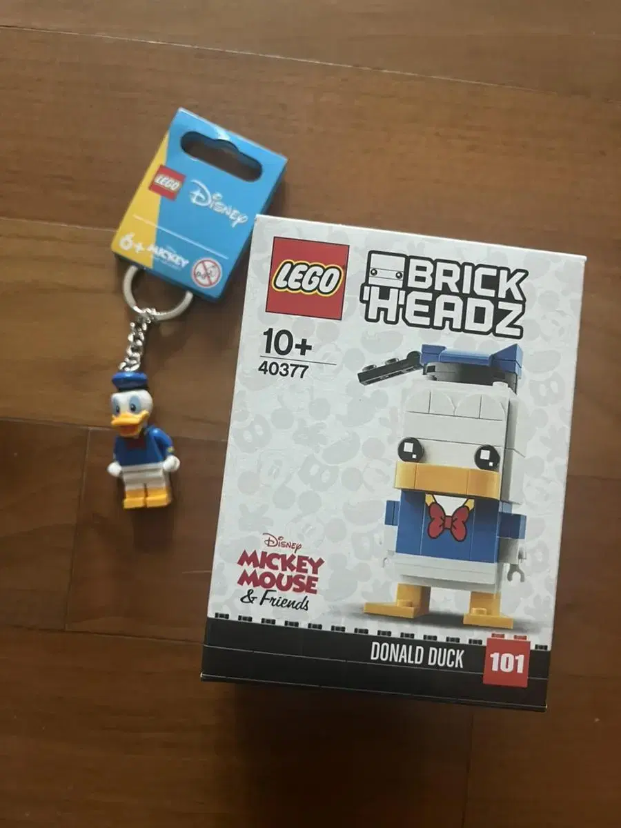 미사용 레고 LEGO 도날드덕 브릭헤즈+열쇠고리