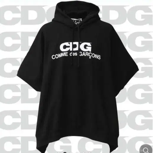 CDG 꼼데가르송 판초 후드 반팔 후드티