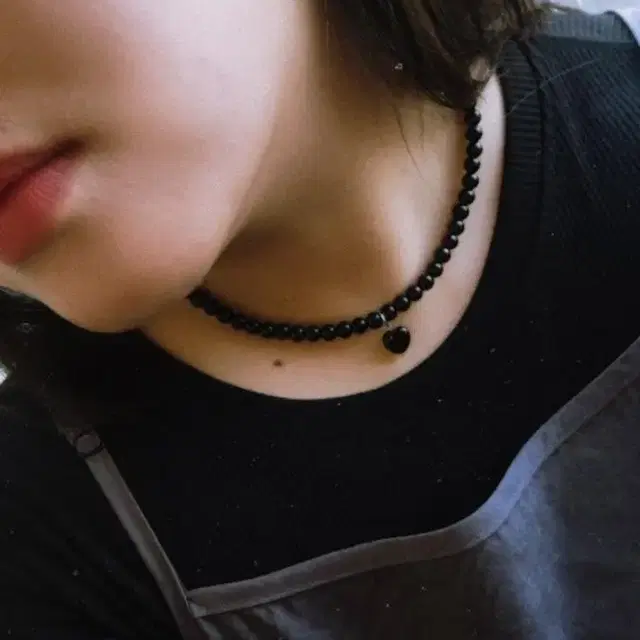 BLACK ONYX NECKLACE - 블랙하트