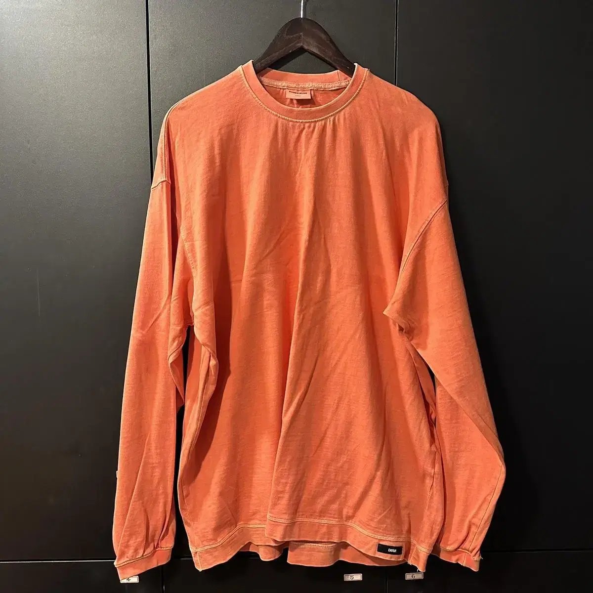 [ L ] DBSR Dumbstruck Garment Washed Overfit Long Sleeve V2 (Orange)