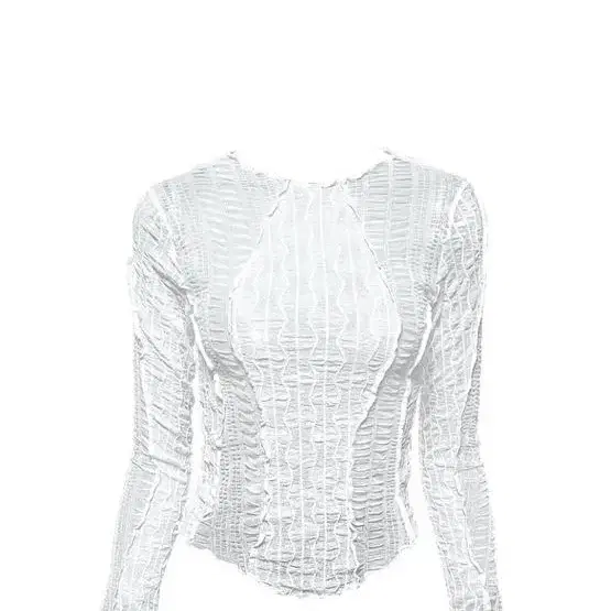 메조쿤스트 wrinkle snake layer top - white