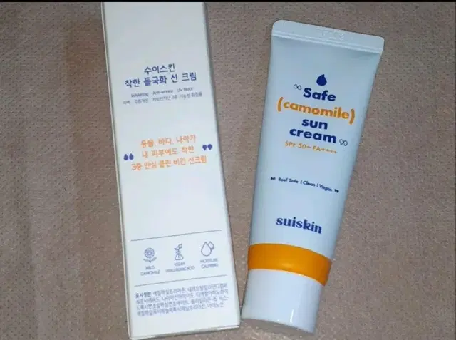 새상품.수이스킨 착한들국화 선크림2개 비건 선크림 SPF50+