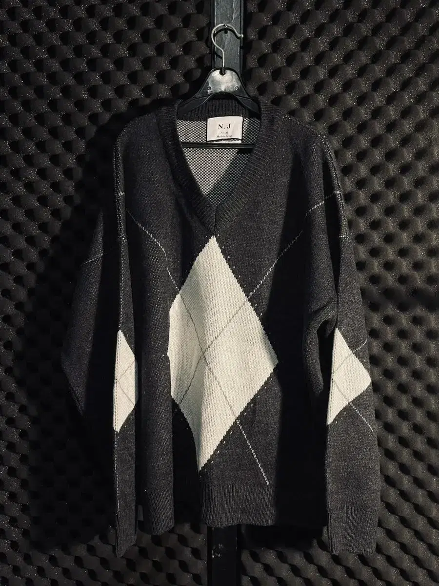 Gentleman's Bonded Argyle Pattern Knit XL