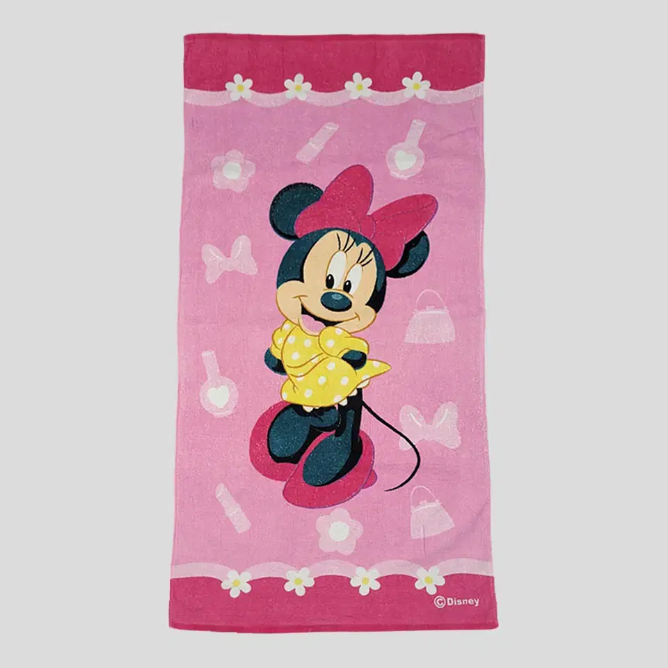 Disney Pink Tone Minnie Mouse Accessories Pattern Cotton100 Bath Towel Long Sleeve