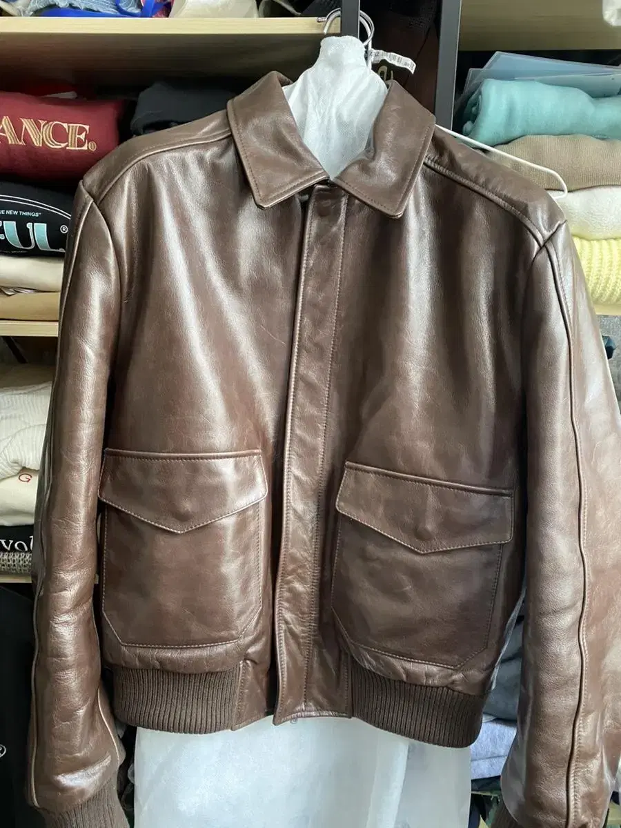 Stu office / printing leather jacket