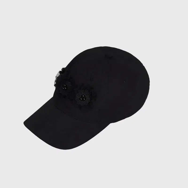 Burmula LACE FLOWER BALL CAP (BLACK)