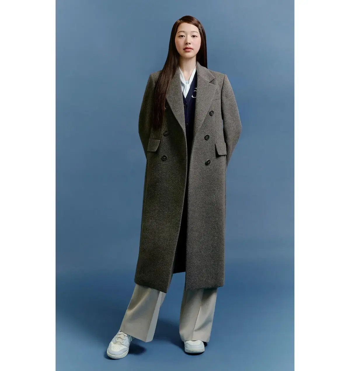 Kenneth Lady 23 years old new wool 100 double-button long coat 01