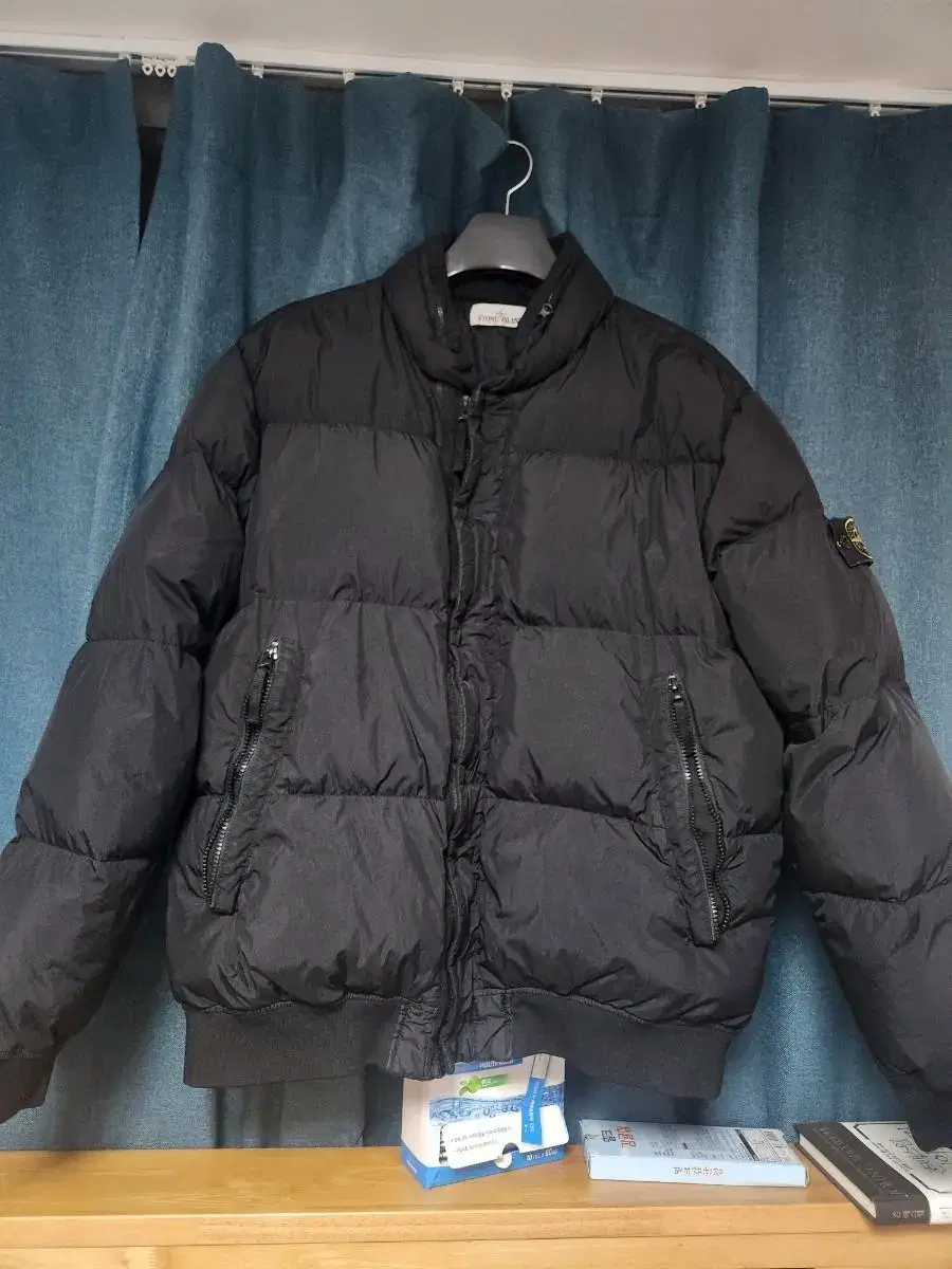 [3XL]Stone Island 17fwCringe Clasp Black Hoodie x Woolen Re-padded