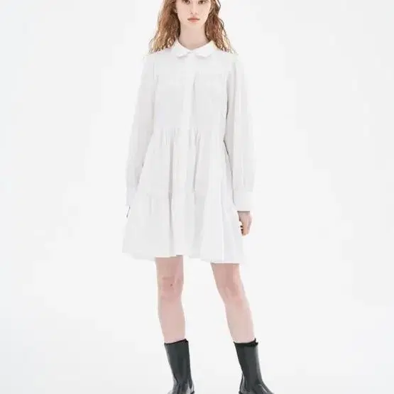 우주스튜디오 MINI FLARE SHIRT ONE-PIECE BASIC