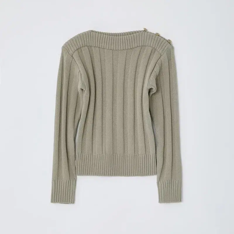 로우클래식 BOATNECK FLAT KNIT - LIGHT KHAKI