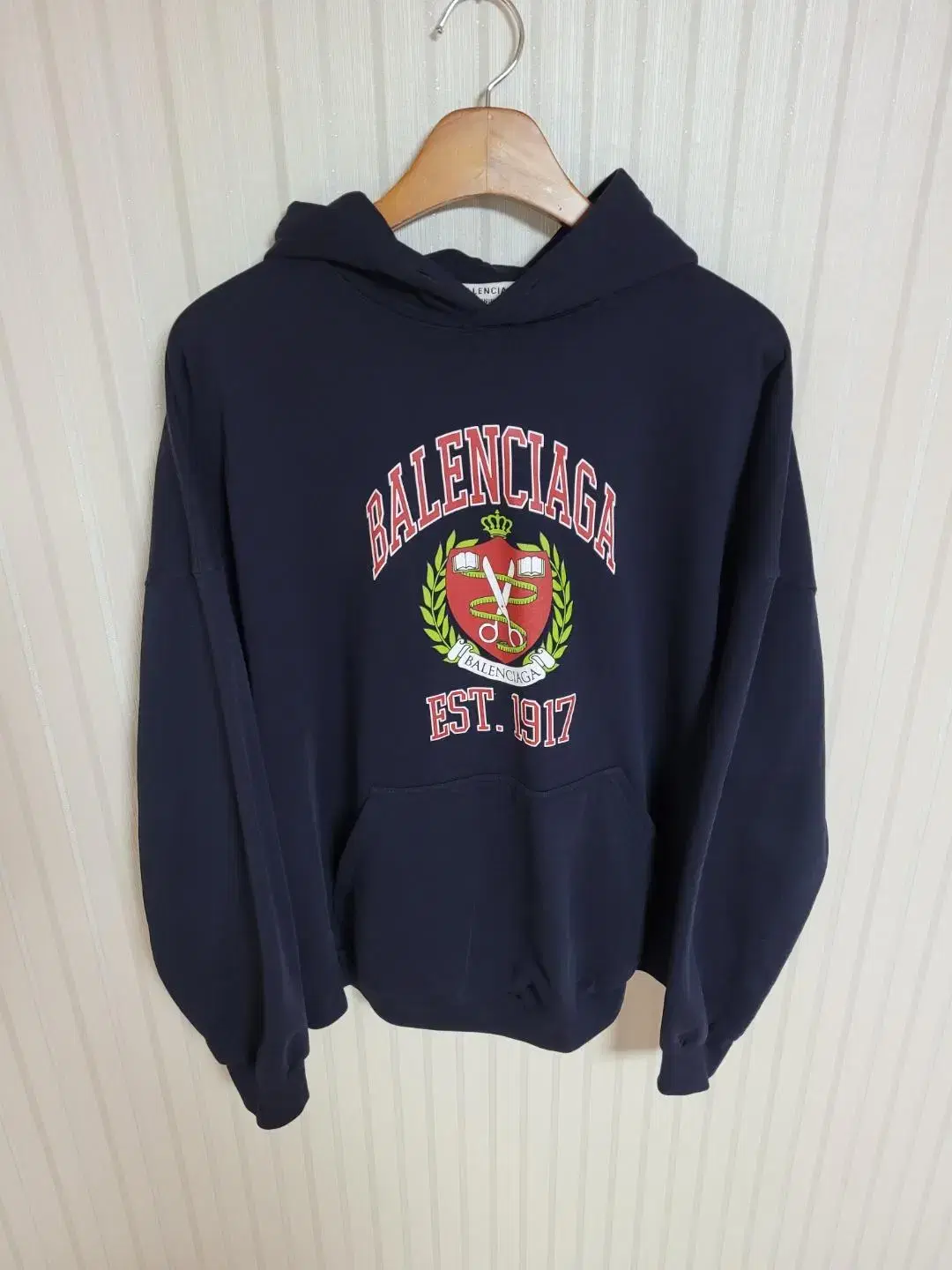 [2] Balenciaga 21FW College Logo Wide Fit Hoodie