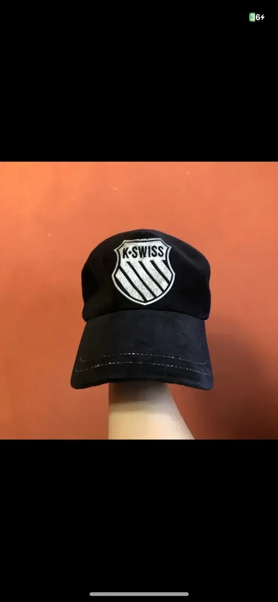 Vintage K swiss black velvet ball cap