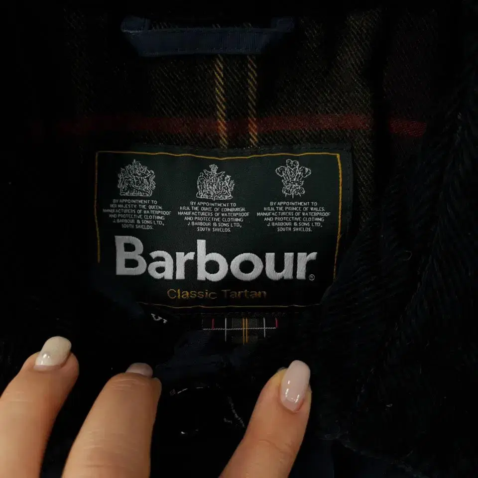 BARBOUR 바버 네이비 다이몬드 퀄팅 코트 테인 자켓 클래식 타탄체크