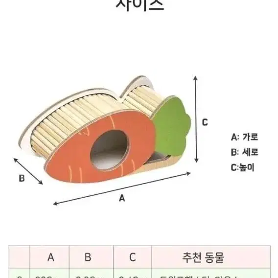 특가) 카르노 햄스터 캐롯  은신처 ( 사용감 적음)