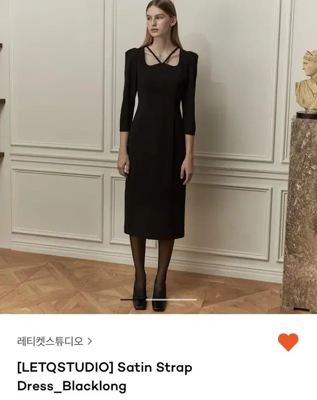 [레티켓스튜디오] Satin Strap Dress_Blacklong M