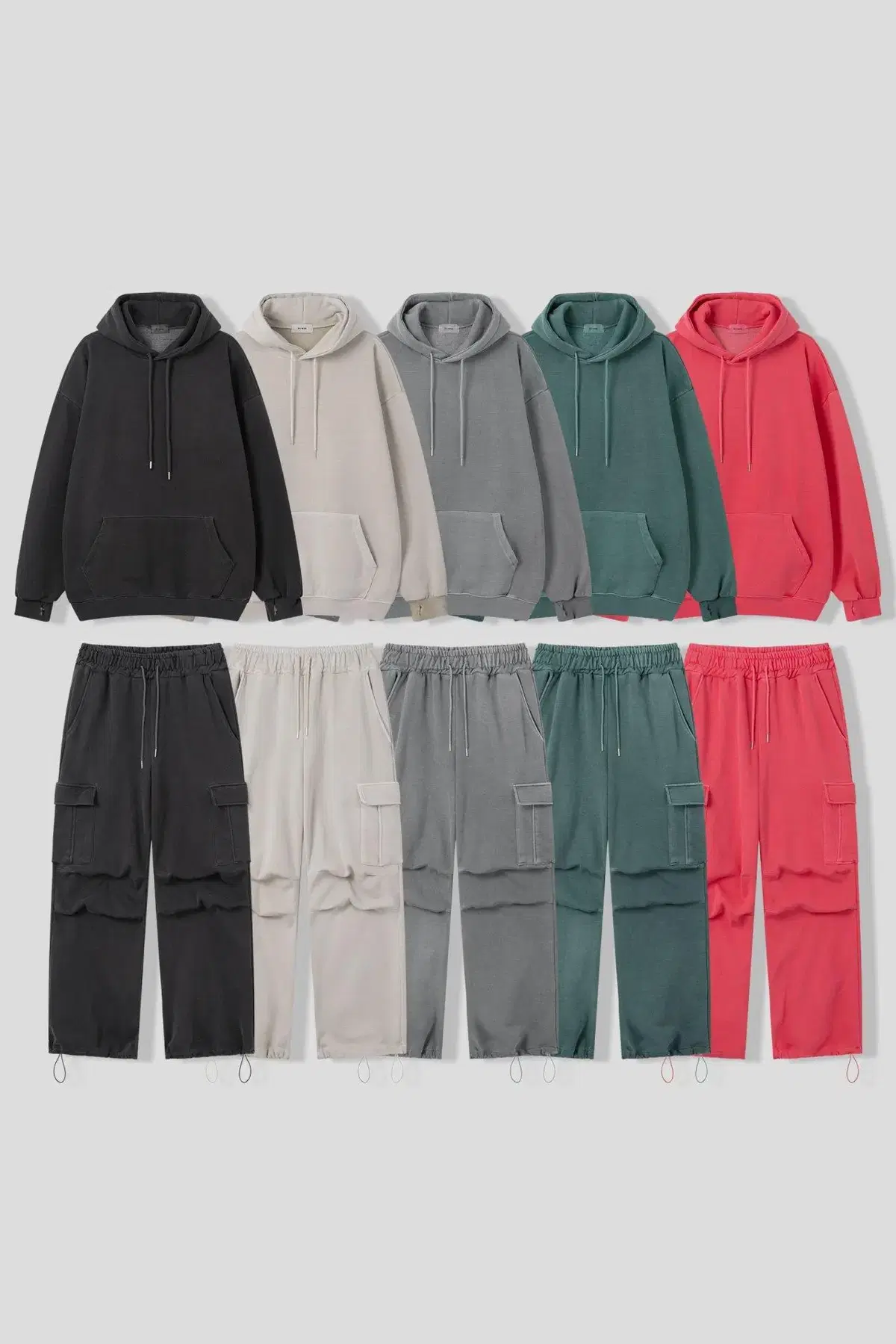 297.8km Brushed Pigmented Warmer Hooded Overfit Set-Up Unisex5color