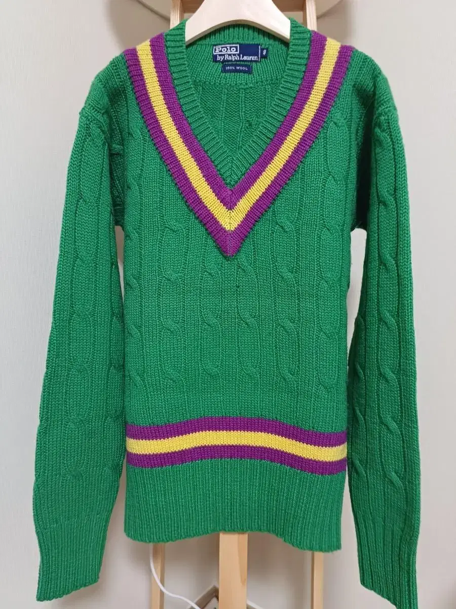 90s Polo Ralph Lauren Croquette Cable Knit V-Neck Vintage Polo Sweater