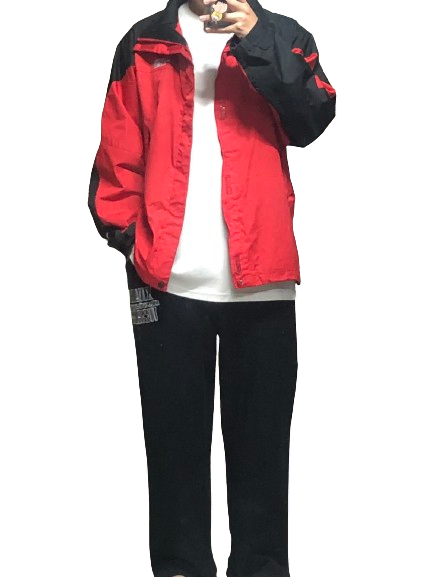 The North Face Overfit Red Windbreaker