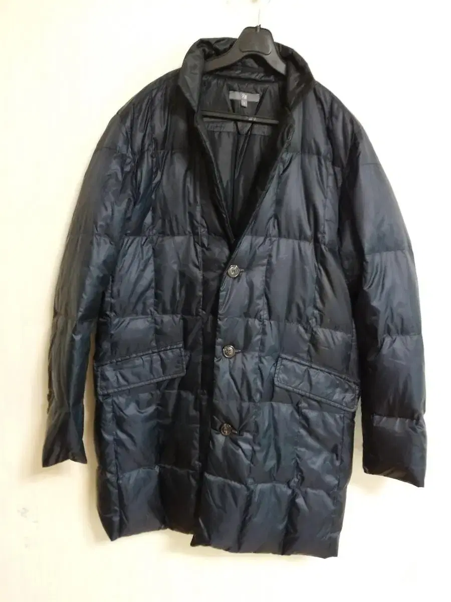 Men's duck down half padded coat (dark navy.100)