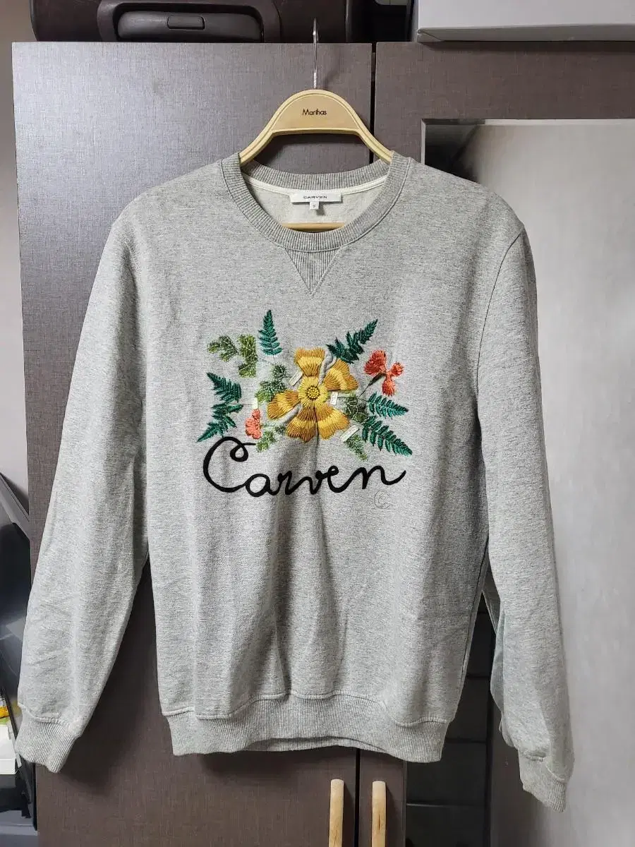 Carven Gray Flower Embroidered Top (S)