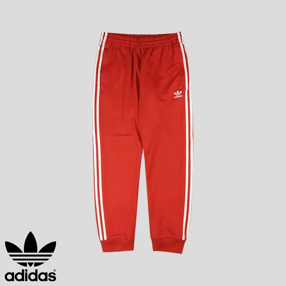 Adidas Red White Three Stripe Superstar Banded Jogger Jersey Sweatpants 28-