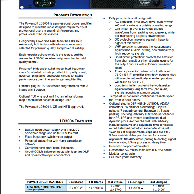 파워소프트 [powersoft] LD3004 AMP