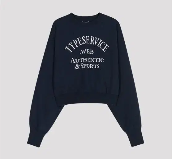 Type Service Arch Logo Cropped Sweatshirt Navy