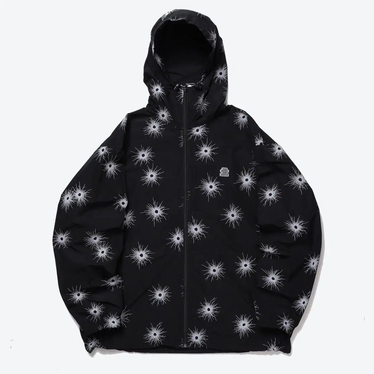 Black Eye Patch Polyester Graphic Windbreaker