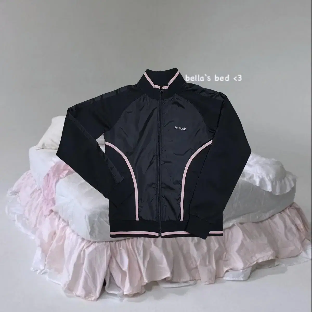 Reebok babypink track line zip-up