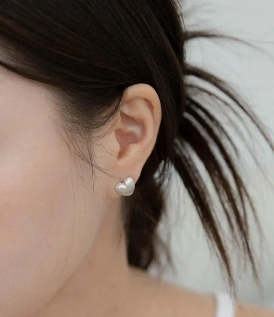 테나시트 sanding texture heart earring