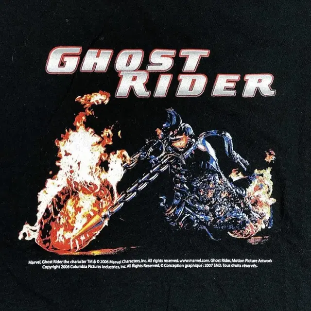 올드스쿨) 빈티지 Ghost rider 검정 티셔츠