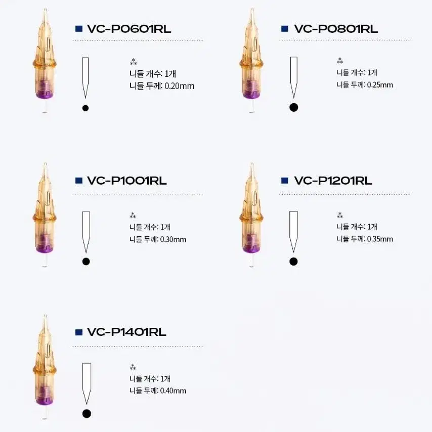 VC-P0803RL(25)V-셀렉트 니들 타투 문신머신전용 V셀렉트20개