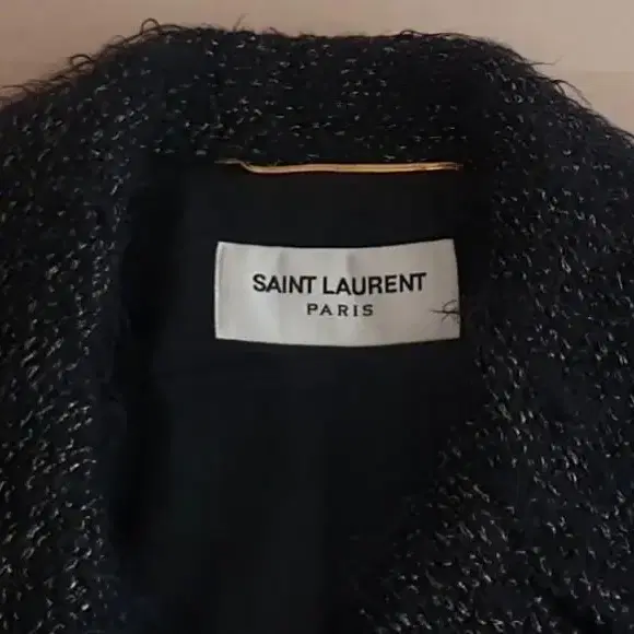 SAINT LAURENT 생로랑 트위드 더블 코트