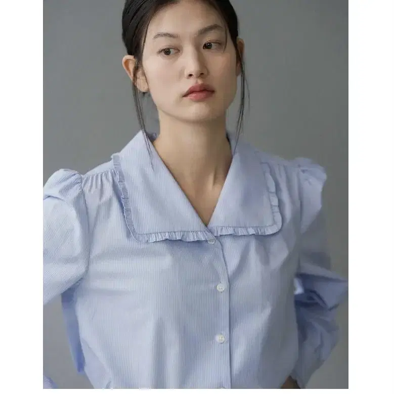 르아보네 카라 블라우스 BIG COLLAR BLOUSE BLUE