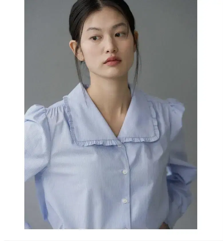 르아보네 카라 블라우스 BIG COLLAR BLOUSE BLUE