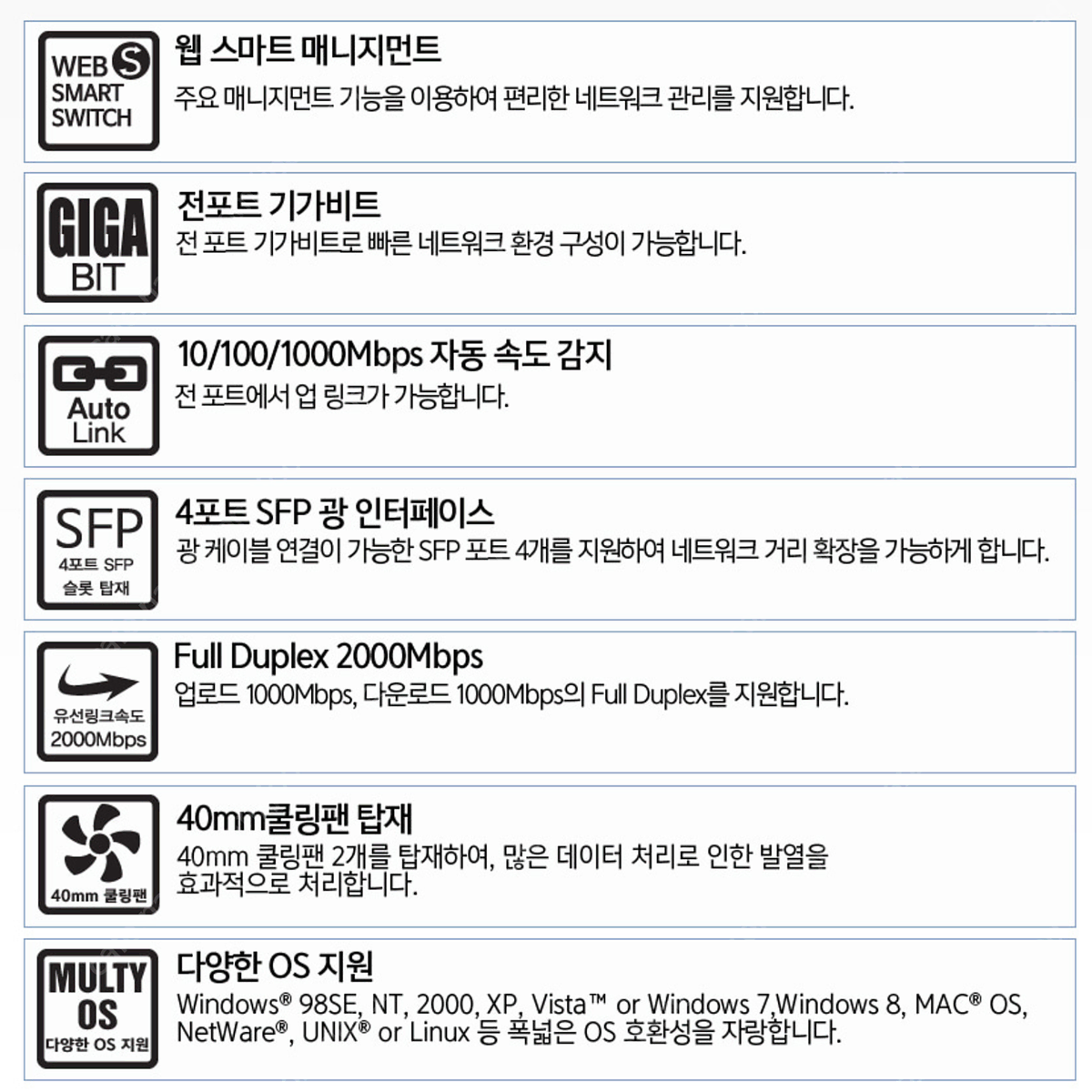 ZIO GSB2460MSW 스위칭허브 24포트/매니지먼트