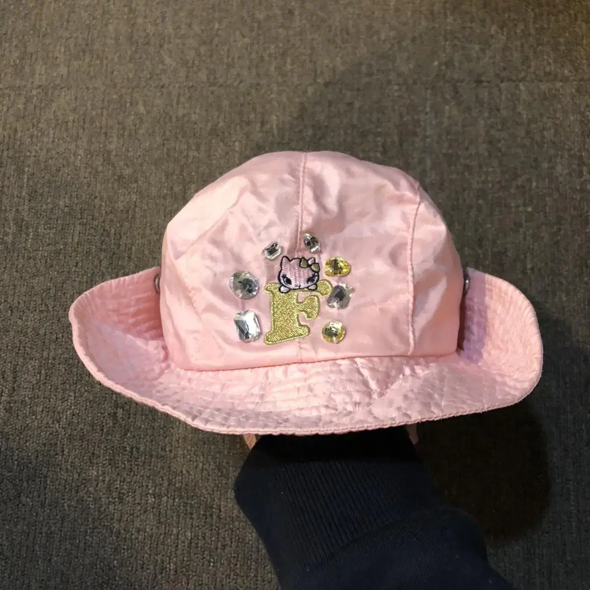 Vintage French Cat pink bucket hat