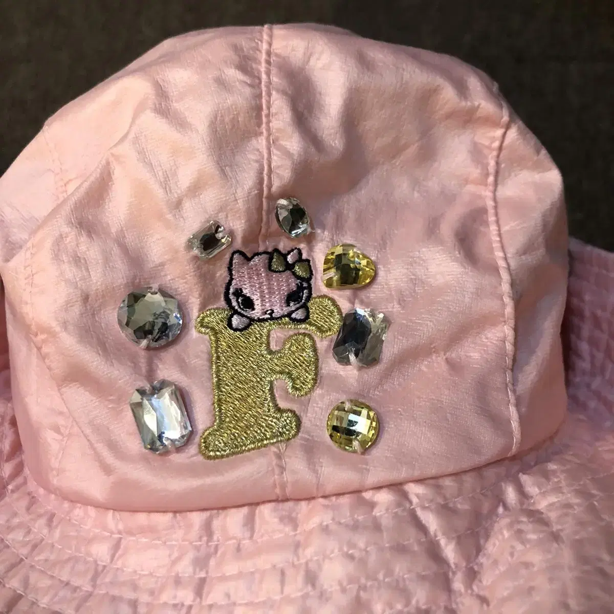 Vintage French Cat pink bucket hat